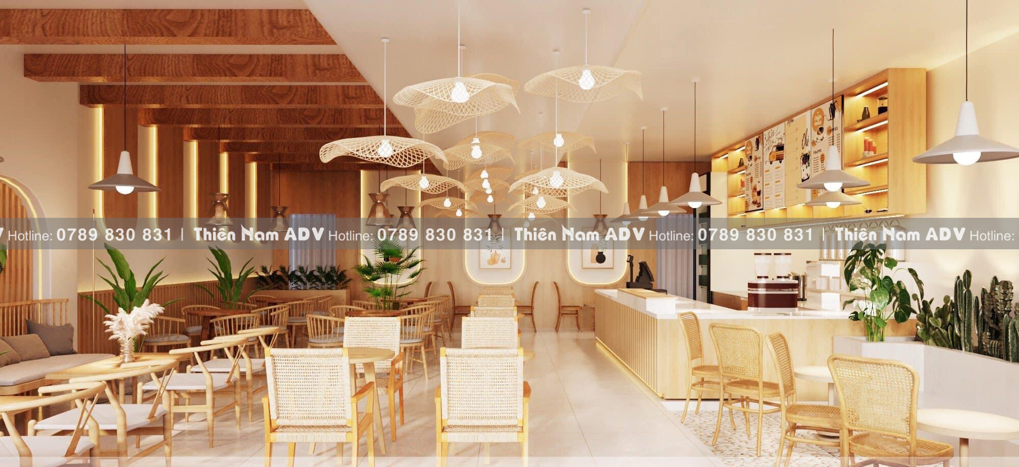 thiết kế nội thất quán cafe