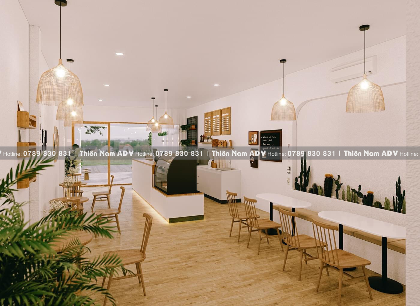 thiết kế nội ngoại thất quán cafe